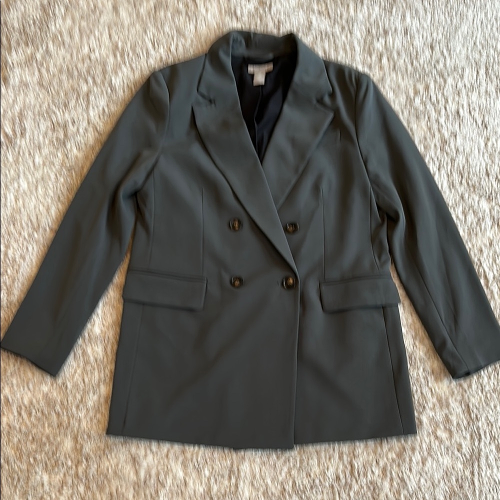 Women's Double-Breasted Gray Blazer